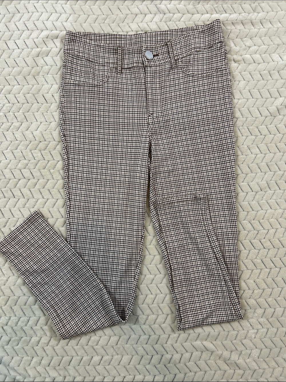 Seven7 brown and cream Houndstooth Skinny Pants